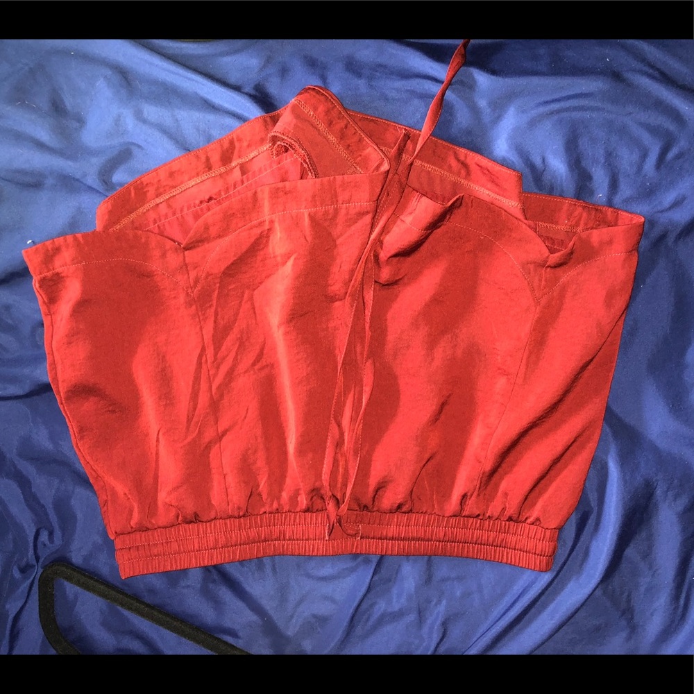 Burgundy Shiny Casual shorts